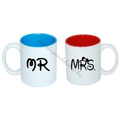 Mr és mrs színes páros bögre