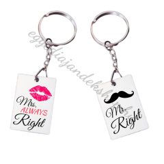 Mr és mrs right páros kulcstartó
